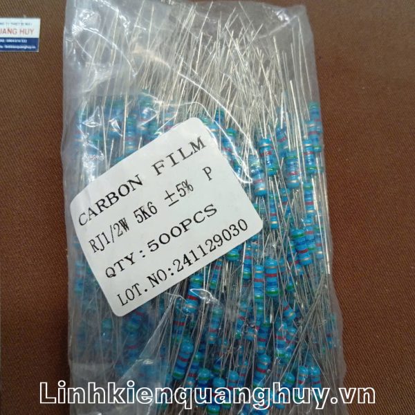Điện trở vạch 1/2W 5K6 5% (10c)