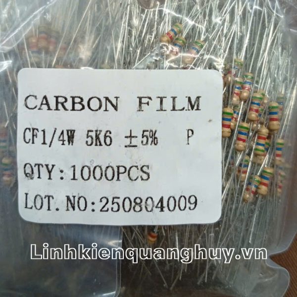 Điện trở vạch 1/4W 5K6 5% (50c)
