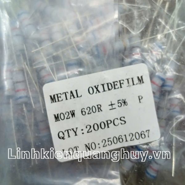 Điện trở vạch- Điện trở cắm 2W 5% 620R (10c)