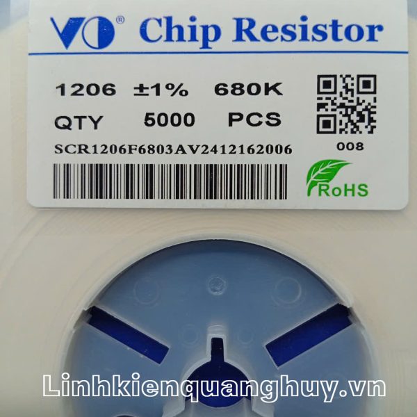 Điện trở dán 1206 680K 1% (50c)