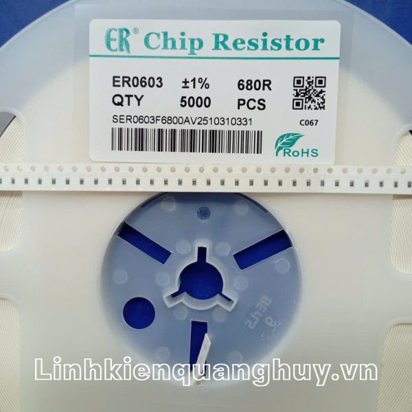 Điện trở dán 0603 680R 1% (50c)