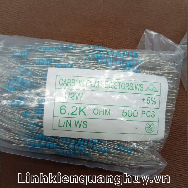 Điện trở vạch 1/2W 6K2 5% (10c)