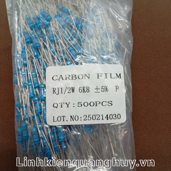 Điện trở vạch 1/2W 6K8 5% (10c)