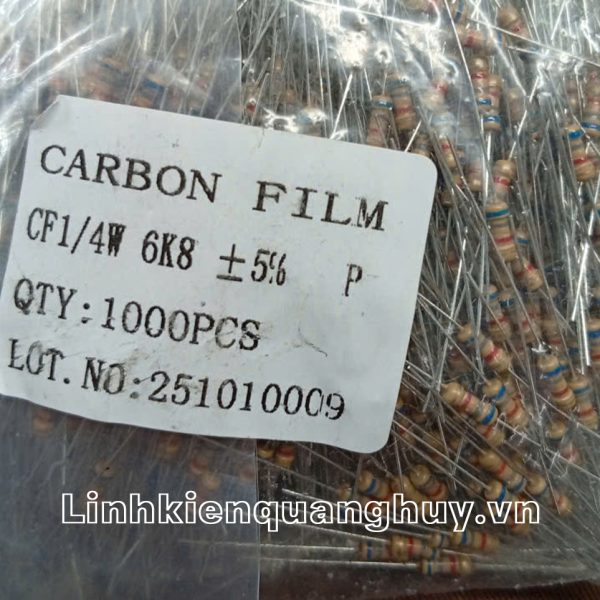 Điện trở vạch 1/4W 6K8 5% (50c)