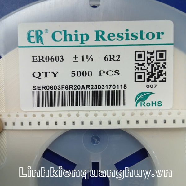 Điện trở dán 6R2 1% 0603 (50c)