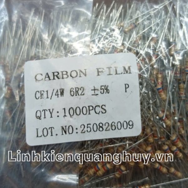 Điện trở vạch 1/4W 6R2 5% (50c)