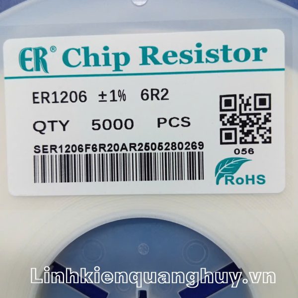 Điện trở dán 6R2 1% 1206 (50c)