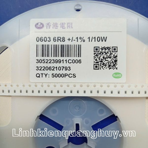 Điện trở dán 6R8 1% 0603 (50c)