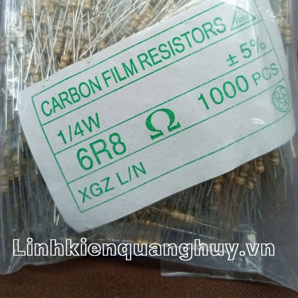 Điện trở vạch 1/4W 6R8 5% (50c)