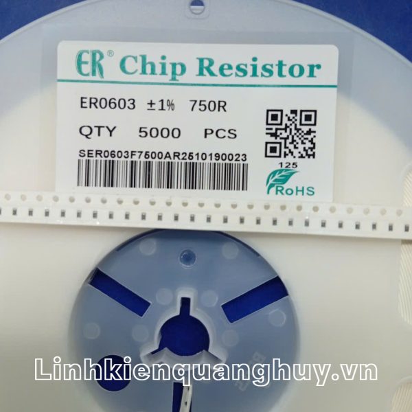 Điện trở dán 0603 750R 1% (50c)