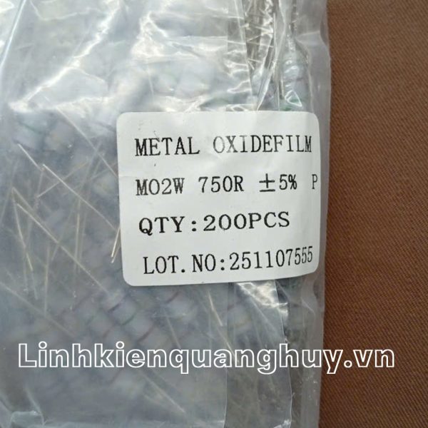 Điện trở vạch- Điện trở cắm 2W 5% 750R (10c)