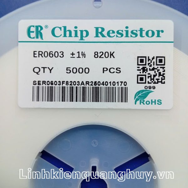 Điện trở dán 0603 820K 1% (50c)