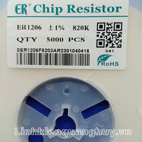 Điện trở dán 1206 820K 1% (50c)