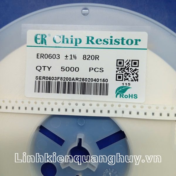 Điện trở dán 0603 820R 1% (50c)