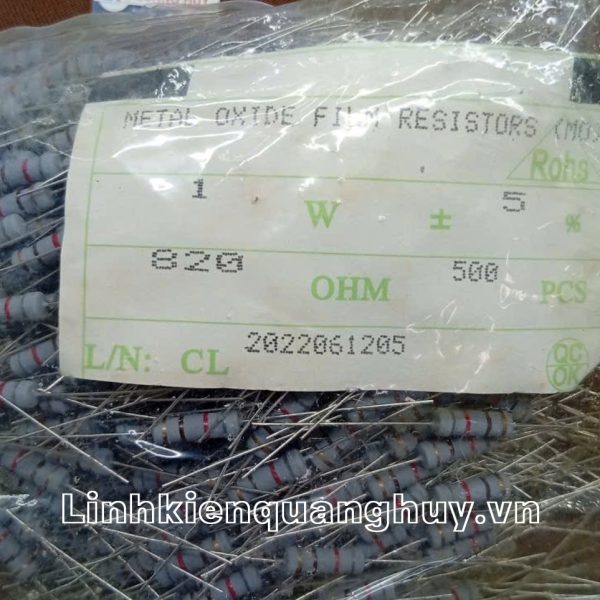 Điện trở vạch- Điện trở cắm 1W 5% 820R (10c)