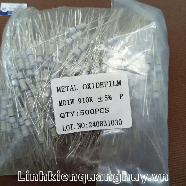 Điện trở vạch- Điện trở cắm 1W 5% 910K (10c)