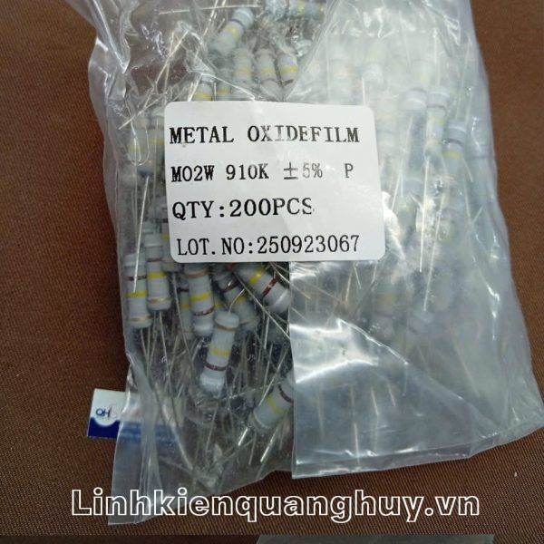 Điện trở vạch- Điện trở cắm 2W 5% 910K (10c)