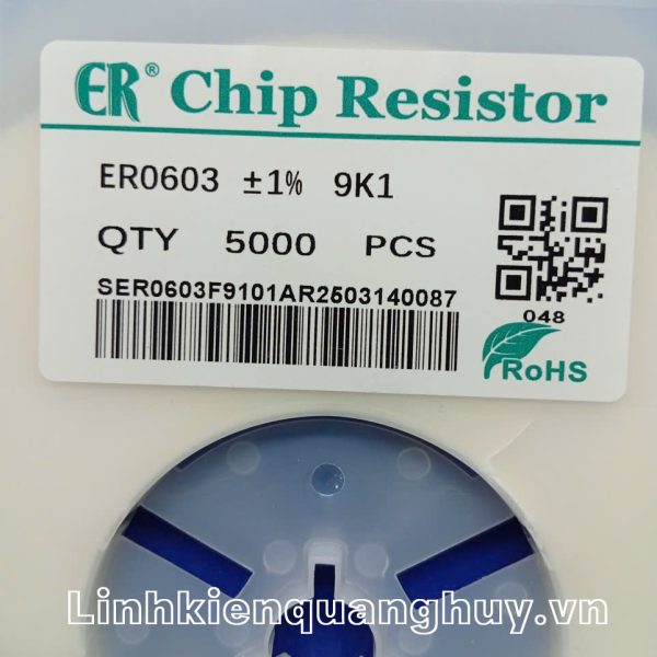 Điện trở dán 9K1 1% 0603 (50c)