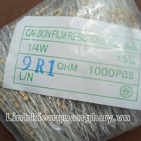 Điện trở vạch 1/4W 9R1 5% (50c)