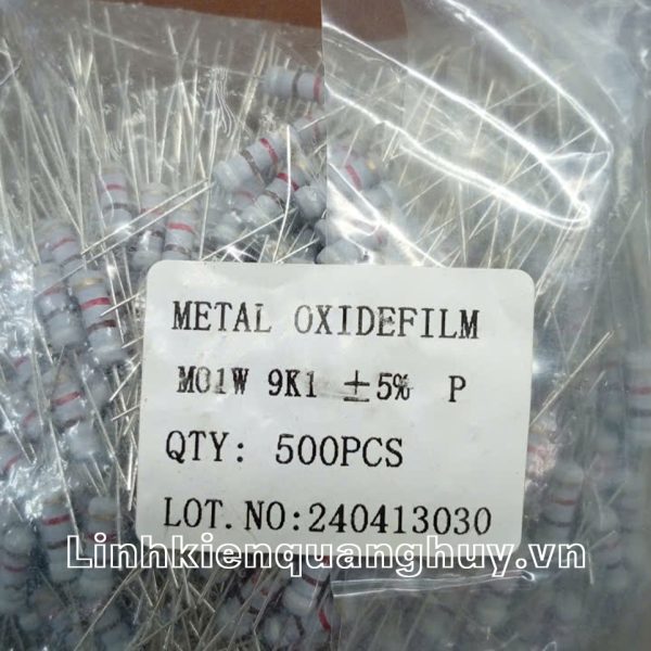Điện trở vạch 1W 9K1 5% (10c)