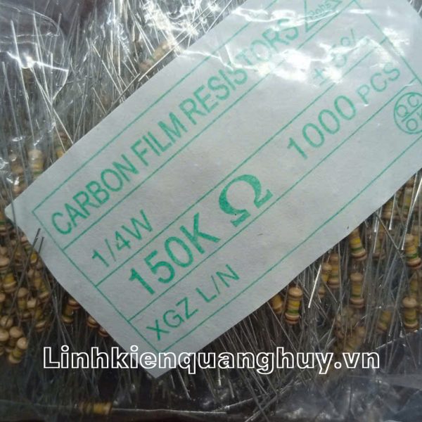 Điện trở vạch - Điện trở cắm 1/4W 150K (50c)