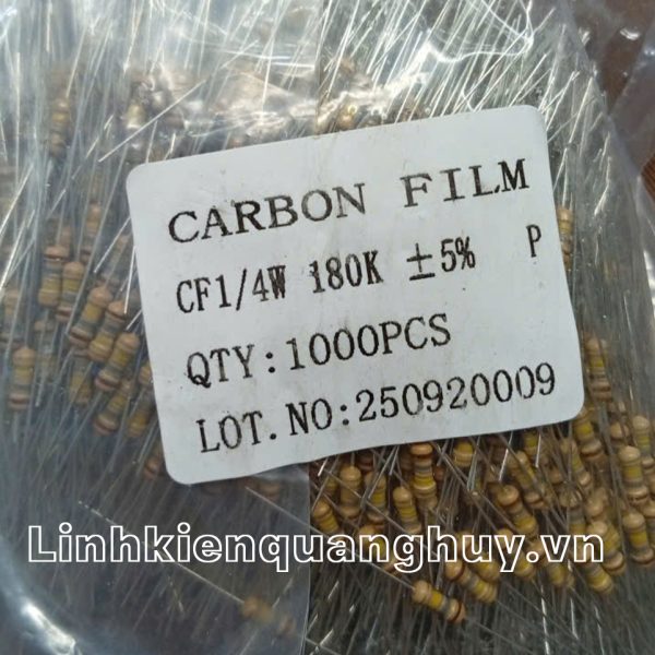 Điện trở vạch - Điện trở cắm 1/4W 180K (50c)