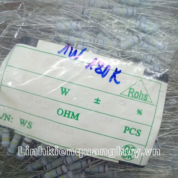 Điện trở vạch - Điện trở cắm 1W 180K (10c)