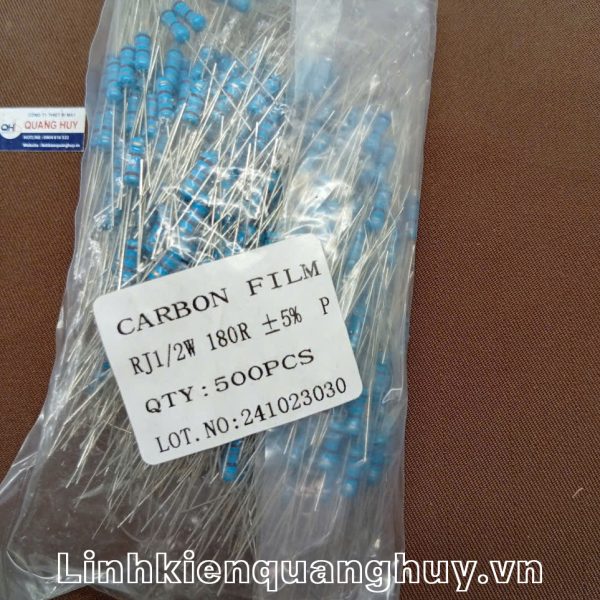 Điện trở vạch - Điện trở cắm 1/2W 180R (10c)