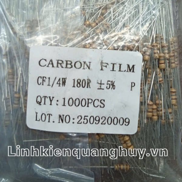 Điện trở vạch - Điện trở cắm 1/4W 180R (50c)