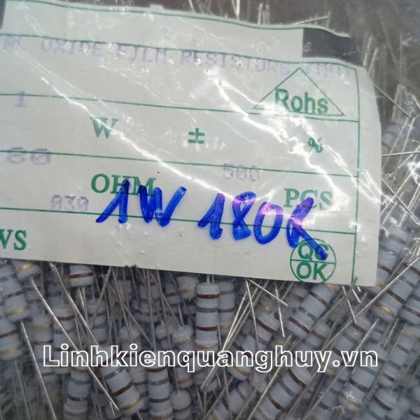 Điện trở vạch - Điện trở cắm 1W 180R (10c)