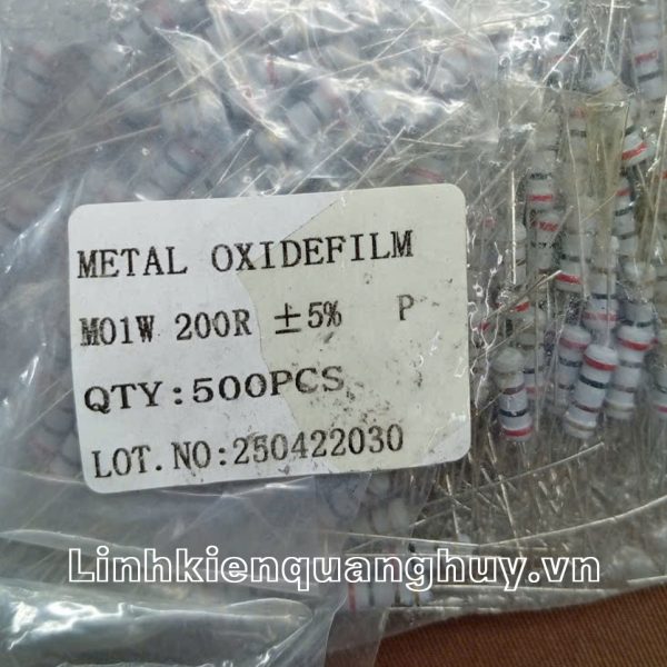 Điện trở vạch - Điện trở cắm 1W 200R (10c)