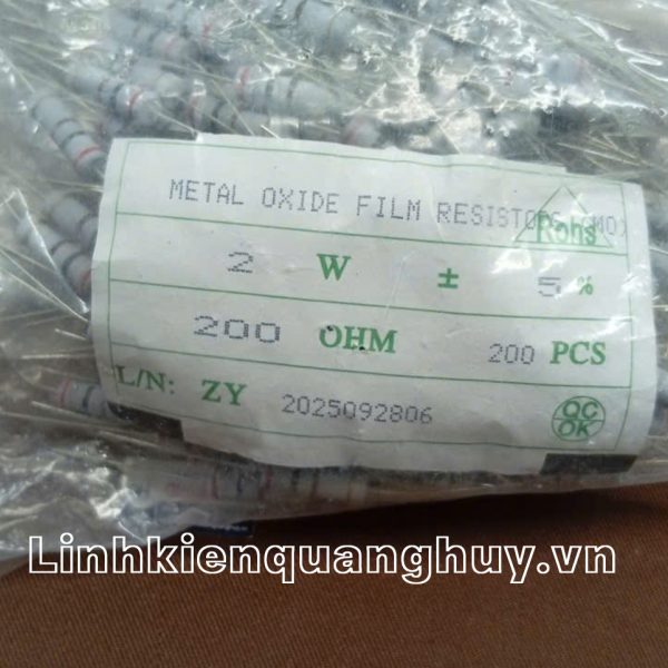 Điện trở vạch - Điện trở cắm 2W 200R (10c)