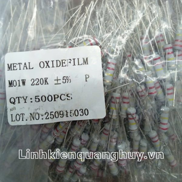 Điện trở vạch - Điện trở cắm 1W 220K (10c)