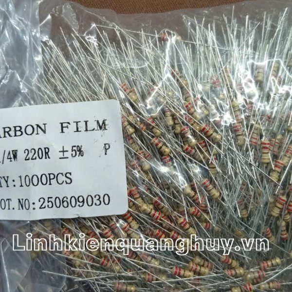 Điện trở vạch - Điện trở cắm 1/4W 220R (50c)