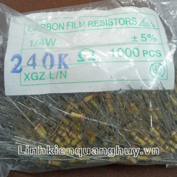 Điện trở vạch - Điện trở cắm 1/4W 240R (50c)