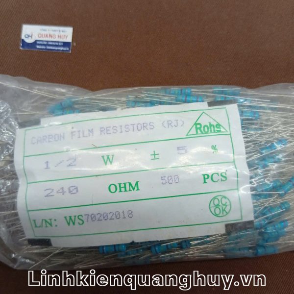 Điện trở vạch - Điện trở cắm 1/2W 240R (10c)