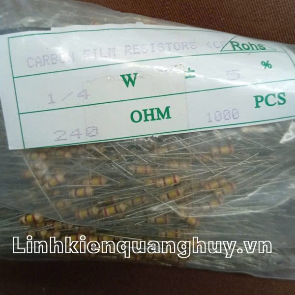 Điện trở vạch - Điện trở cắm 1/4W 240R (50c)