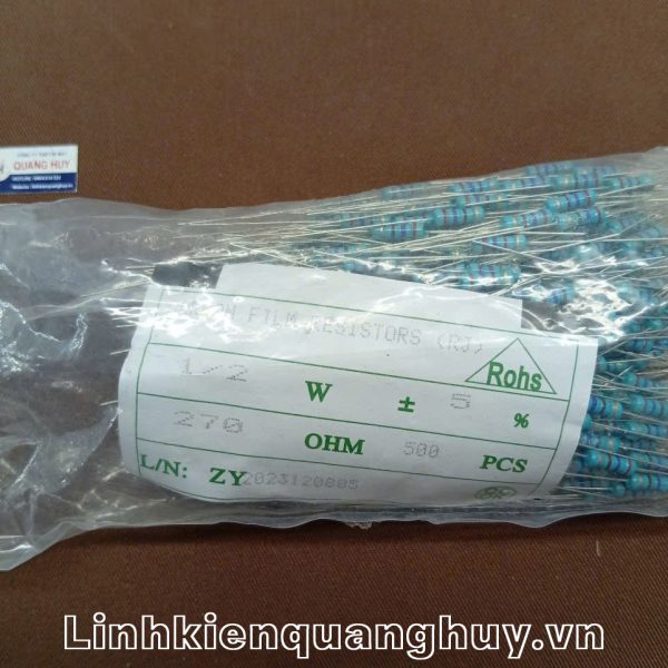 Điện trở vạch - Điện trở cắm 1/2W 270R (10c)