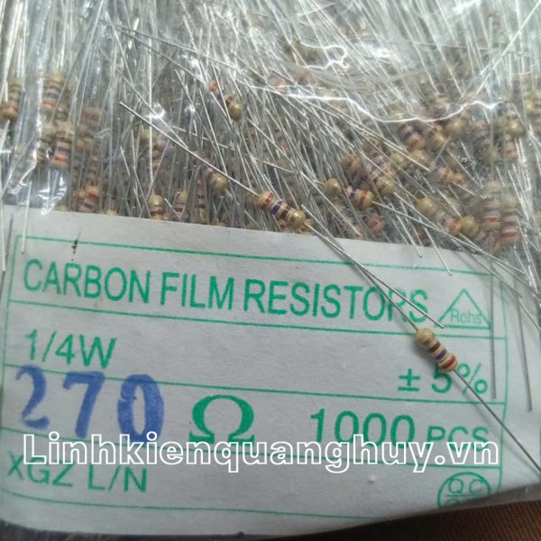 Điện trở vạch - Điện trở cắm 1/4W 270R (50c)