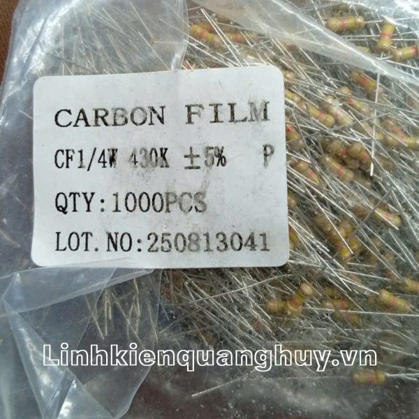 Điện trở vạch - Điện trở cắm 1/4W 430K (50c)
