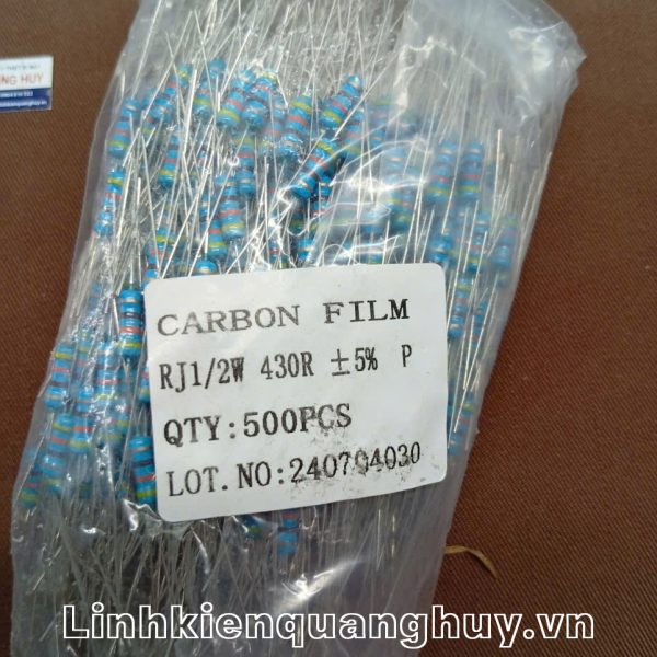 Điện trở vạch - Điện trở cắm 1/2W 430R (10c)