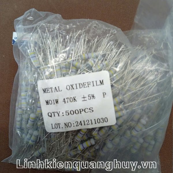 Điện trở vạch - Điện trở cắm 1W 470K (10c)