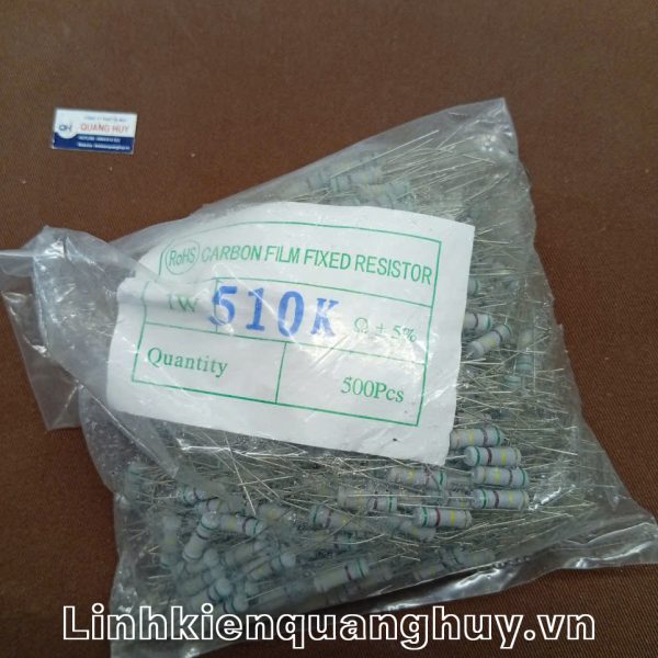 Điện trở vạch - Điện trở cắm 1W 510K (10c)