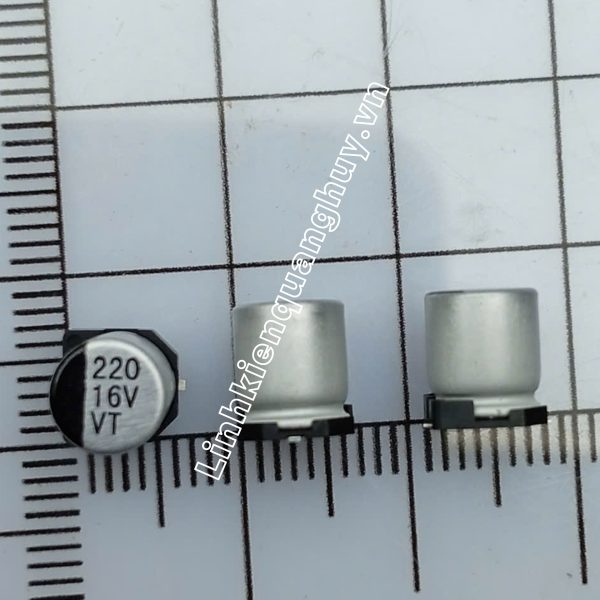 Tụ nhôm 16v 220uf 6.3*7.7mm