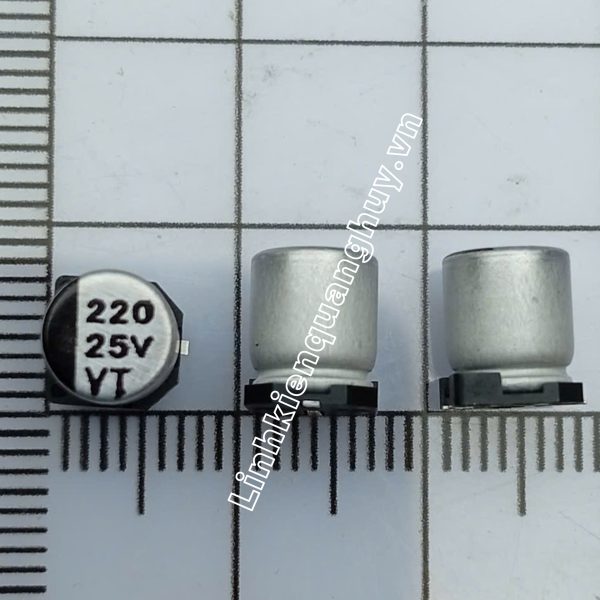Tụ nhôm 25v 220uf 6.3*7.7mm