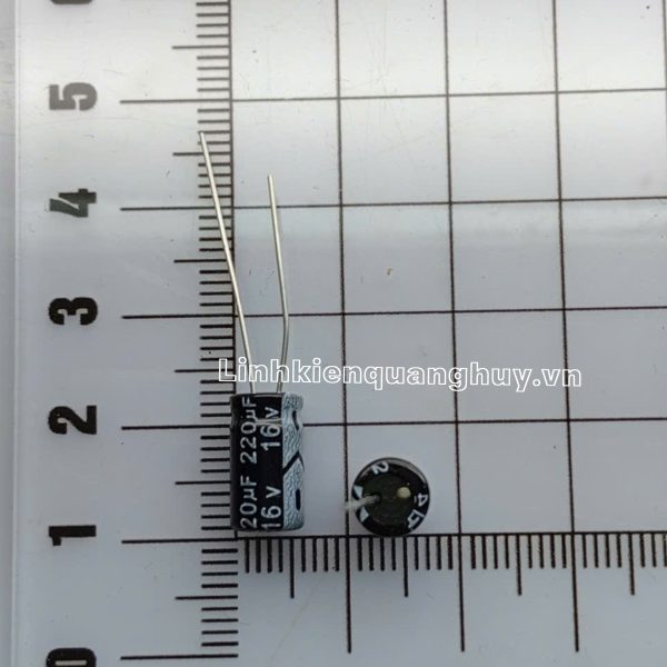 Tụ hóa 16v 220uf 6x11mm